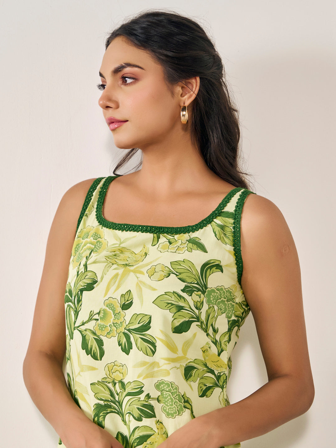 Women's Cotton Kurta Set with Kota Doriya Dupatta