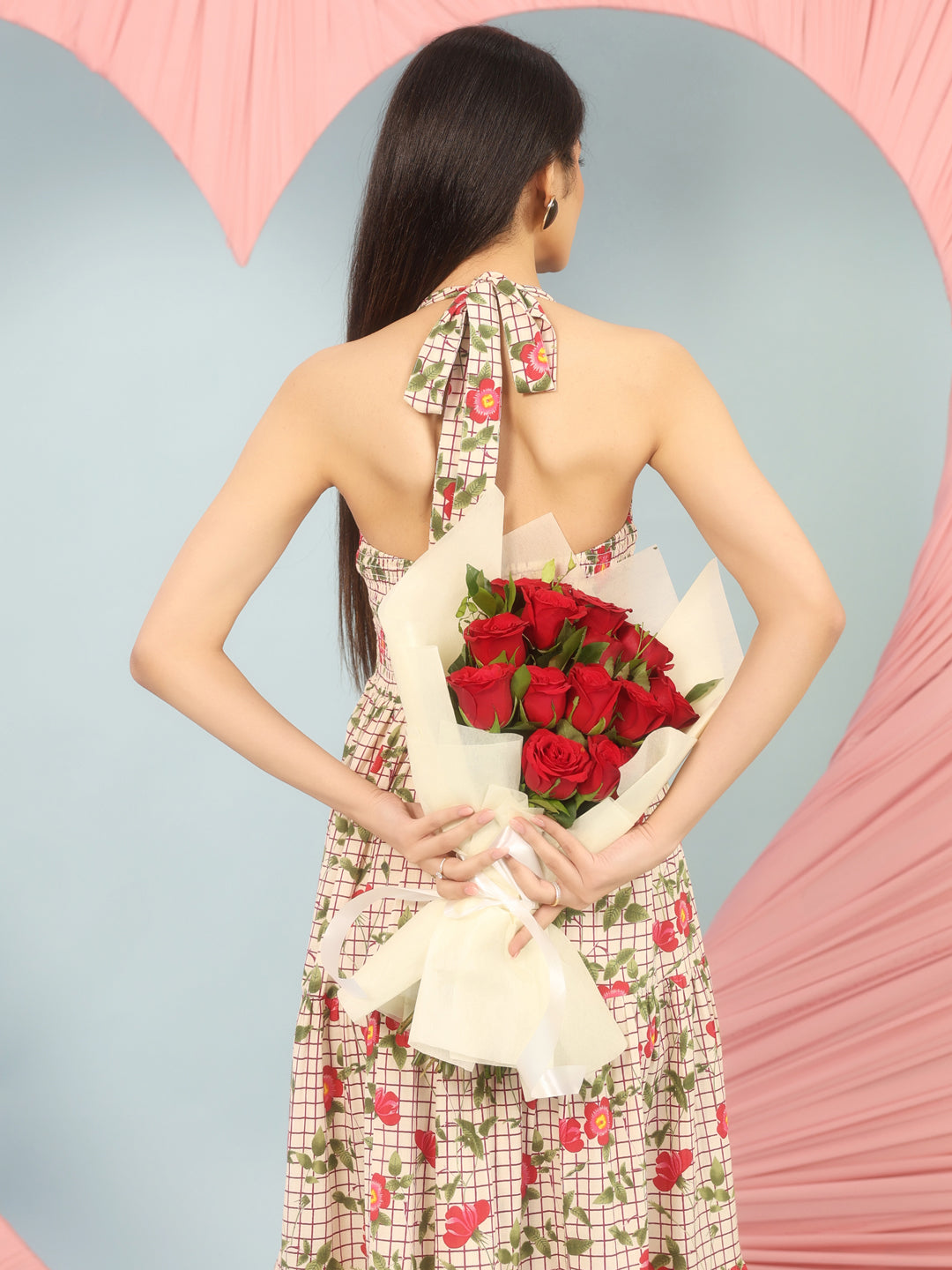 Women's Printed Halter Neck Dress