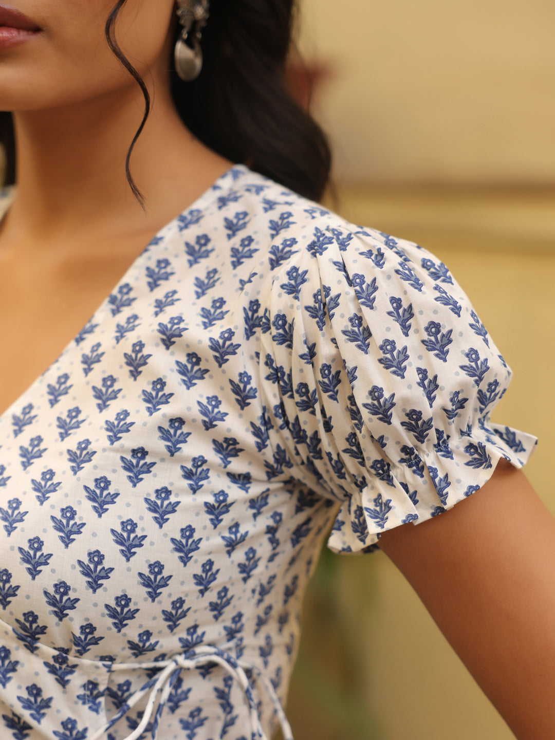 Women's Printed Cotton Angrakha Top