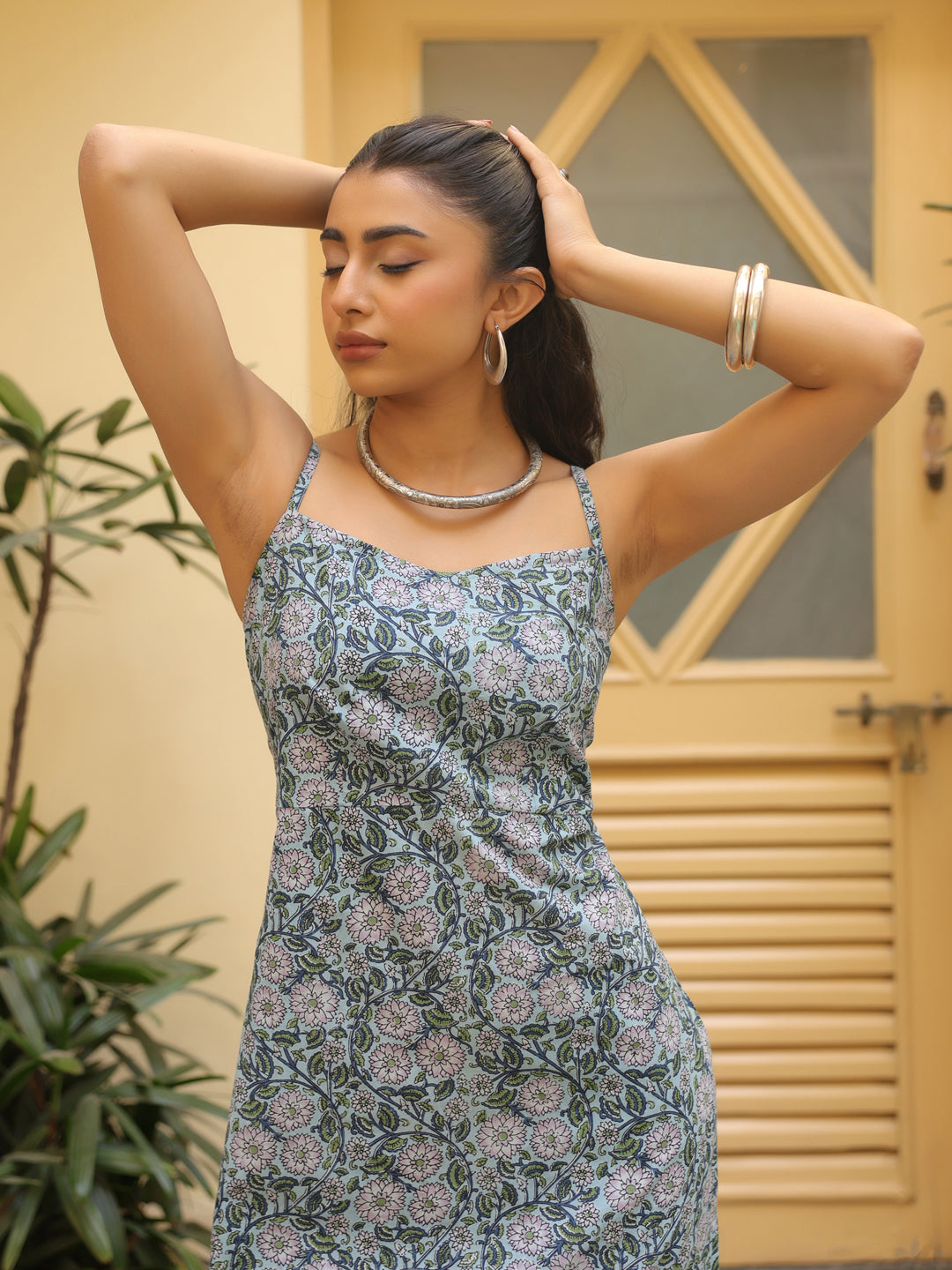 Women's Cotton Straight Midi Dress