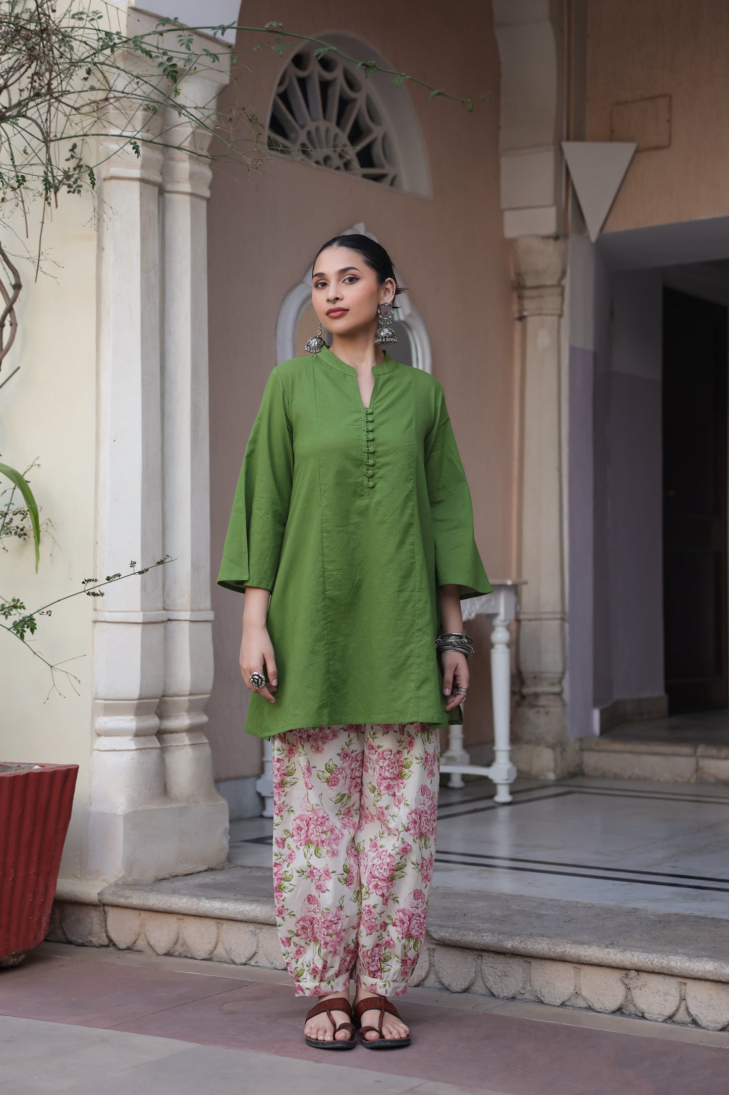 Women's Cotton Printed Kurta and Dhoti
