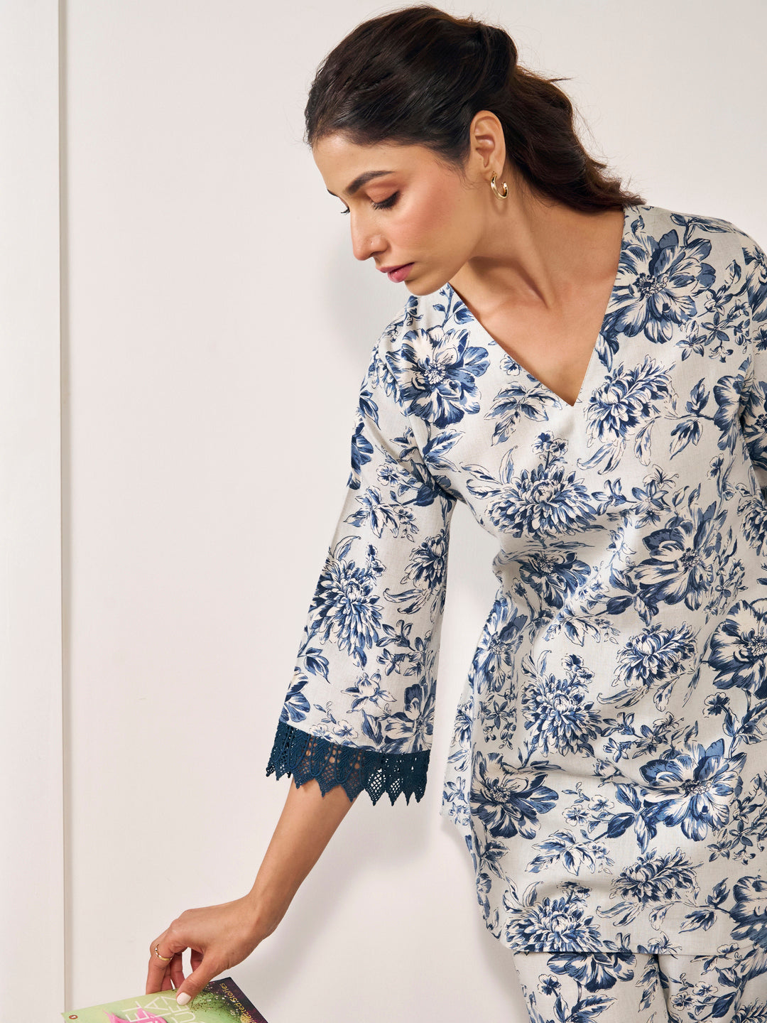 Women's Floral Short Kurta Set