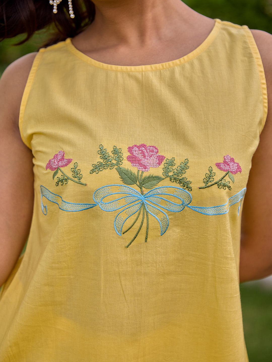 Women's Cotton Embroidered Kurta Set