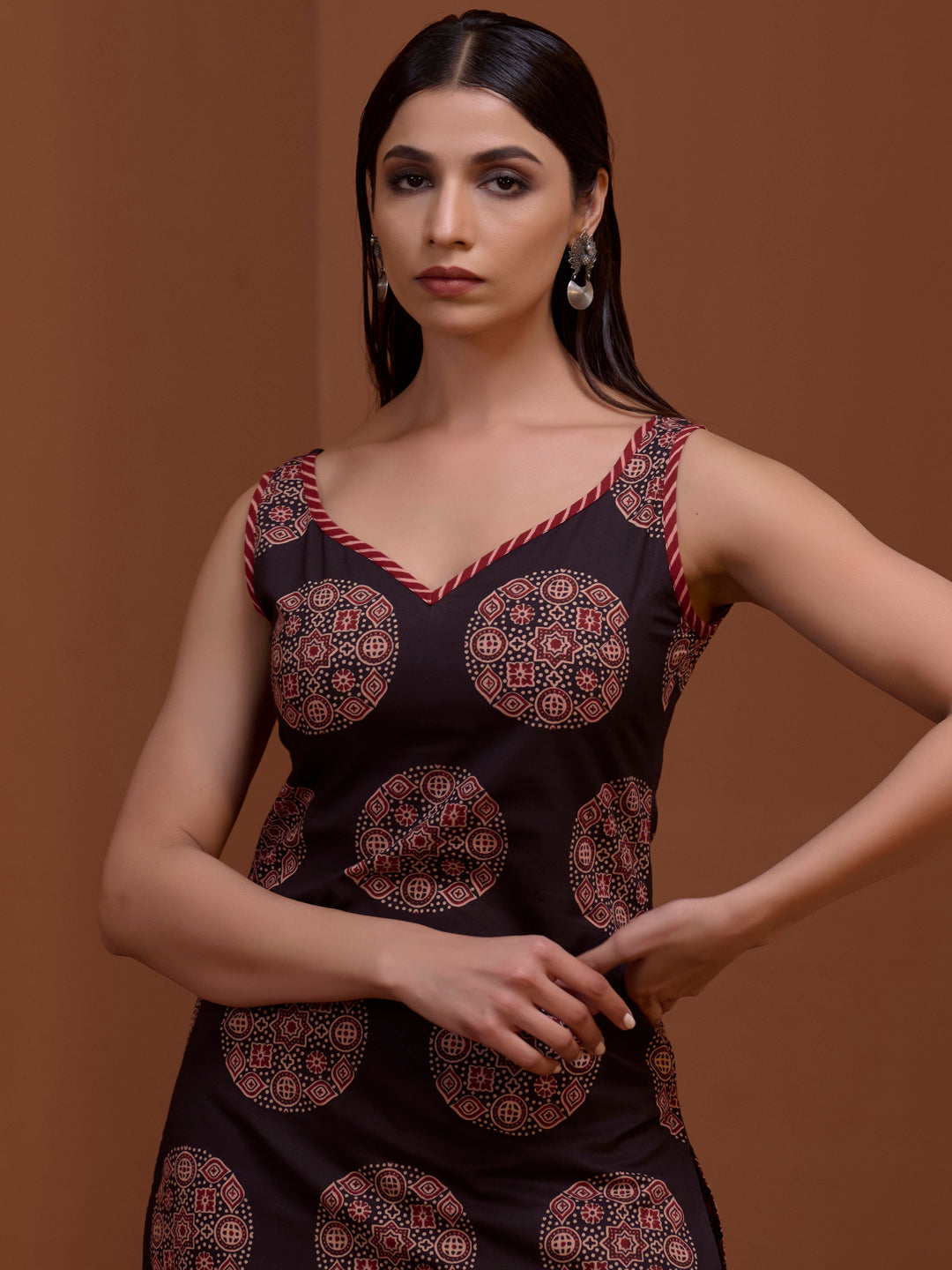 Women's Cotton Kurta Set with Mulmul Dupatta