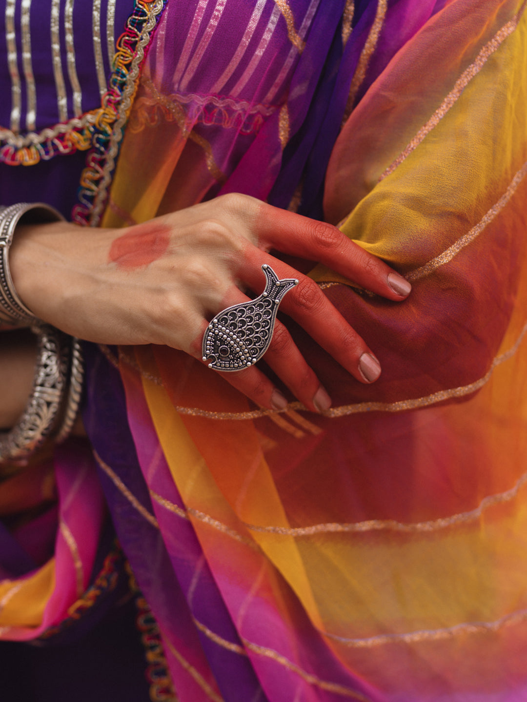 Women's Kurta Set with Multi Coloured Dupatta