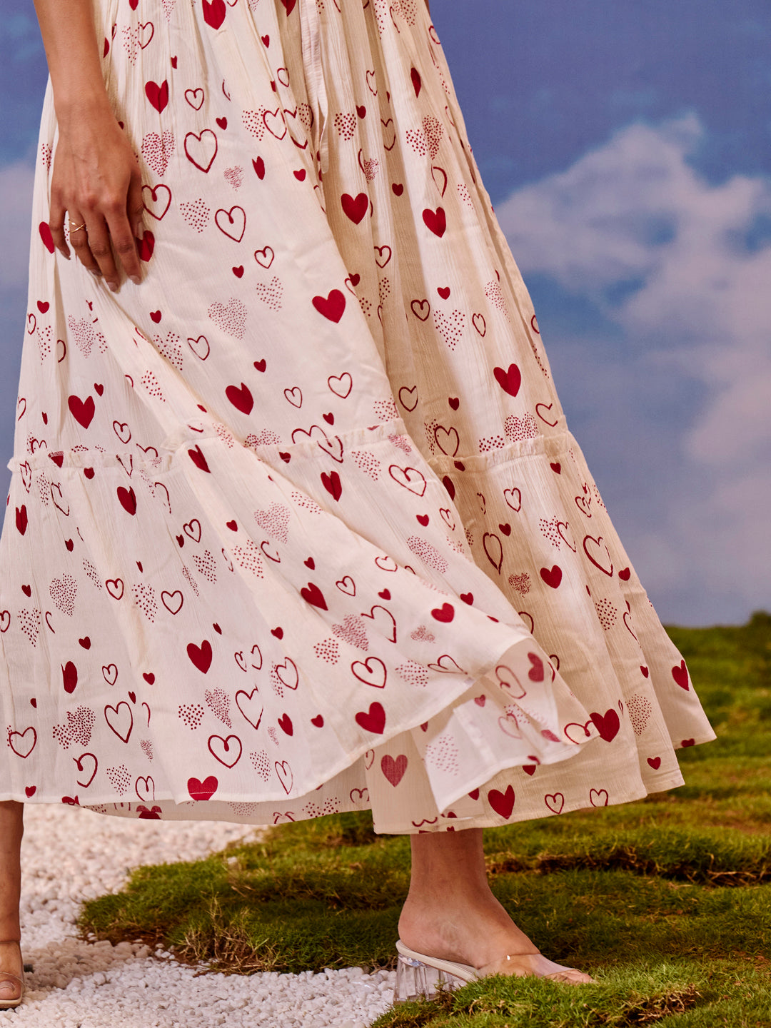 Women's long dress with tie up straps