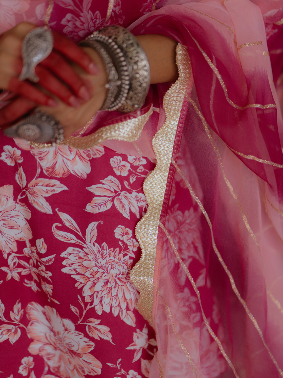 Women's Floral Sharara Set with Dupatta