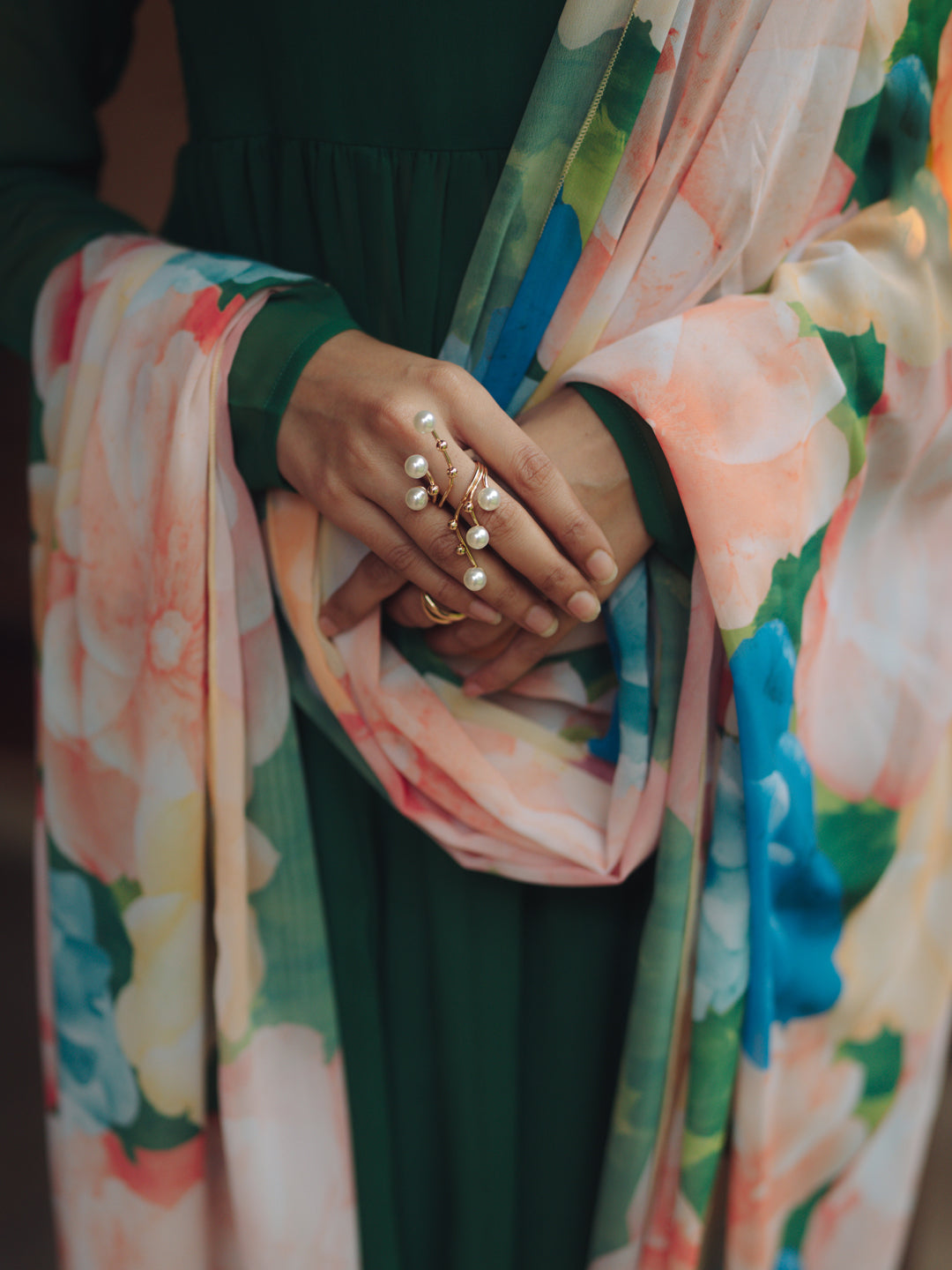 Women's Green Georgette Kurta Set With Dupatta