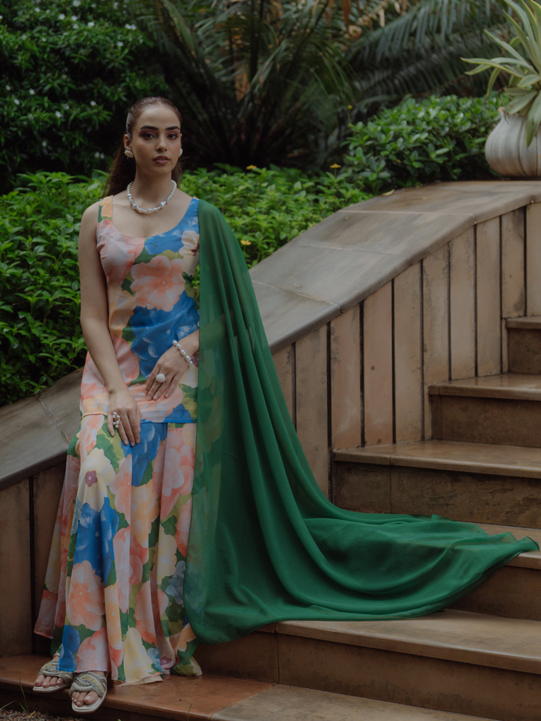 Women's Georgette kurta With Skirt And Dupatta