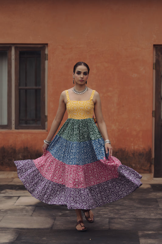 Women's Cotton Tiered Dress
