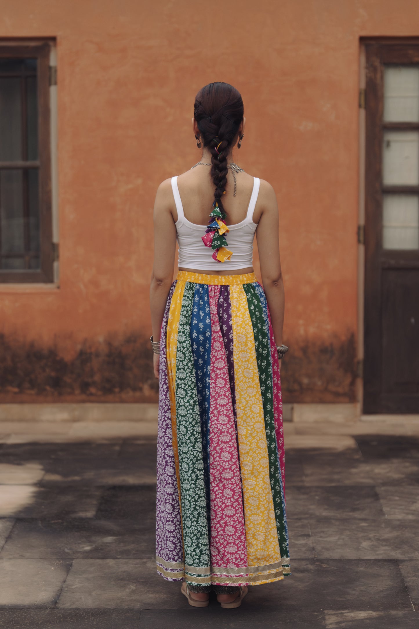 Women's Multicolor flared Maxi Skirt