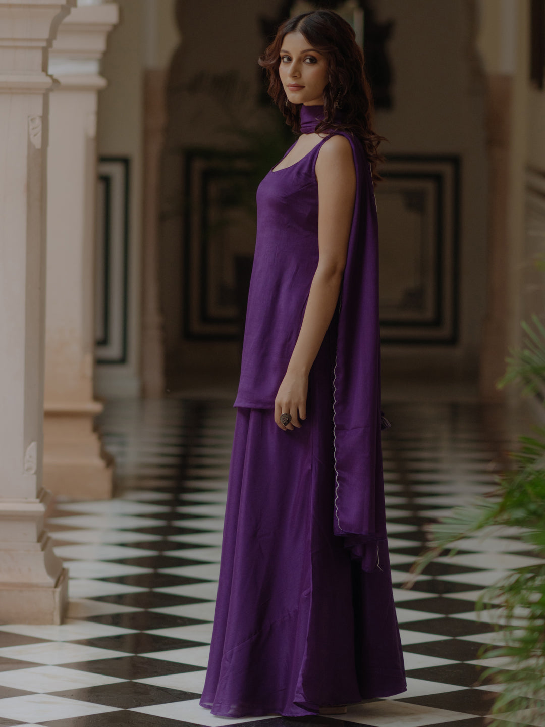 Women's Short Kurti Set With Skirt and Dupatta