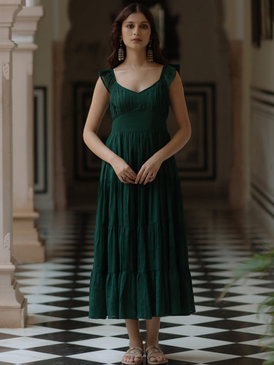 Women's Solid Fit and Flare Dress