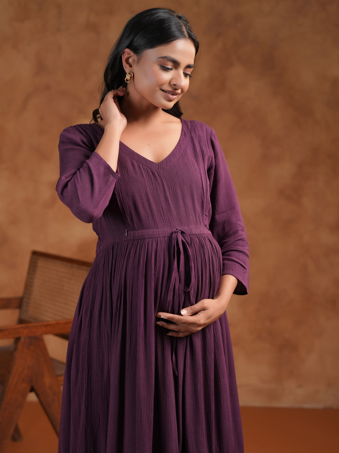 Women's Purple Maternity Dress