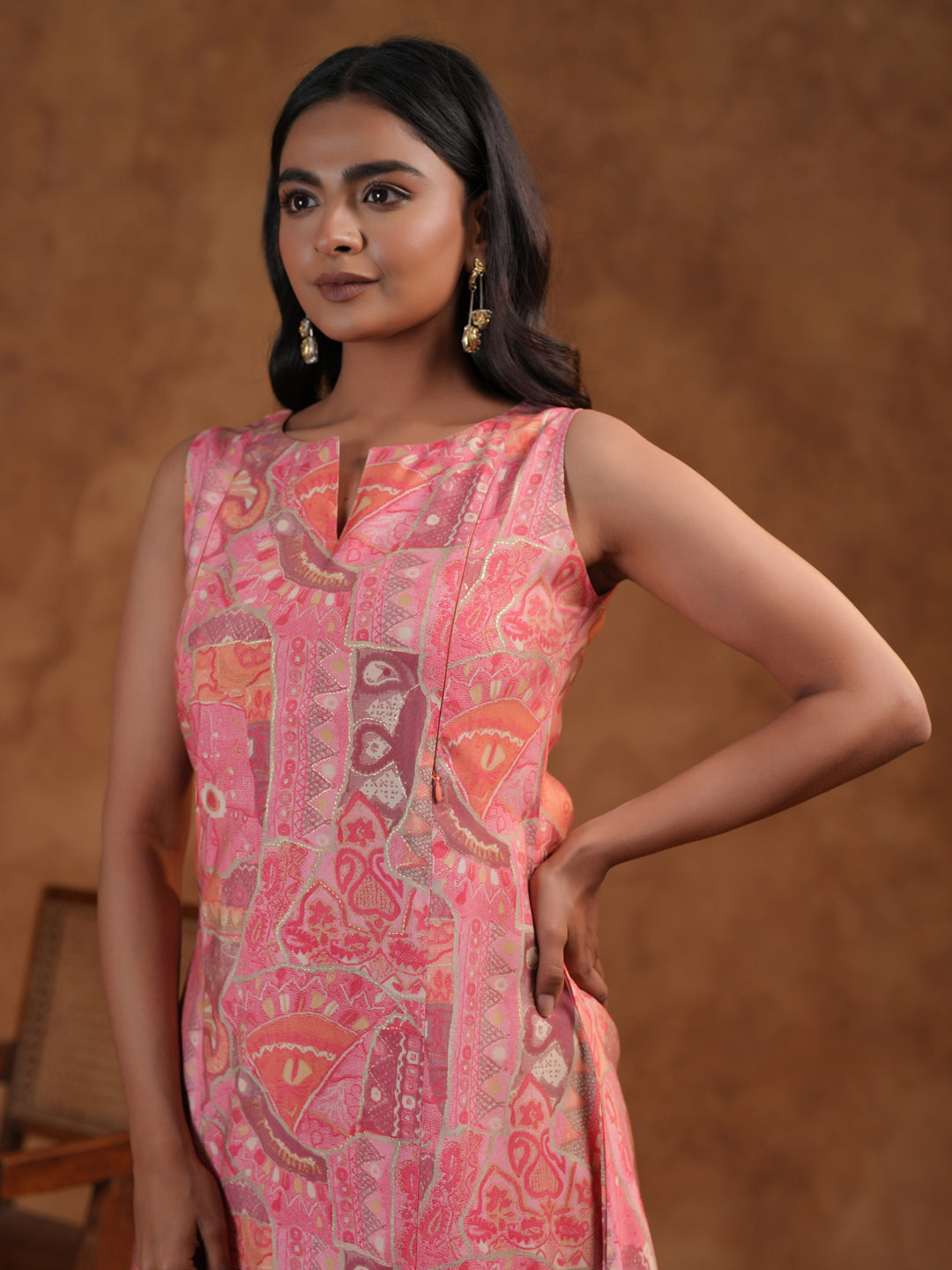 Women's Silk Pink Maternity Kurta Sets