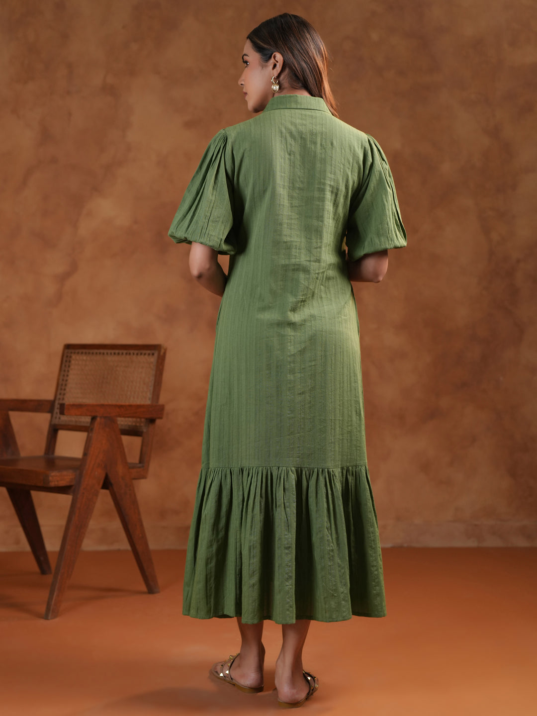 Women's Soothing Green Maternity Dress