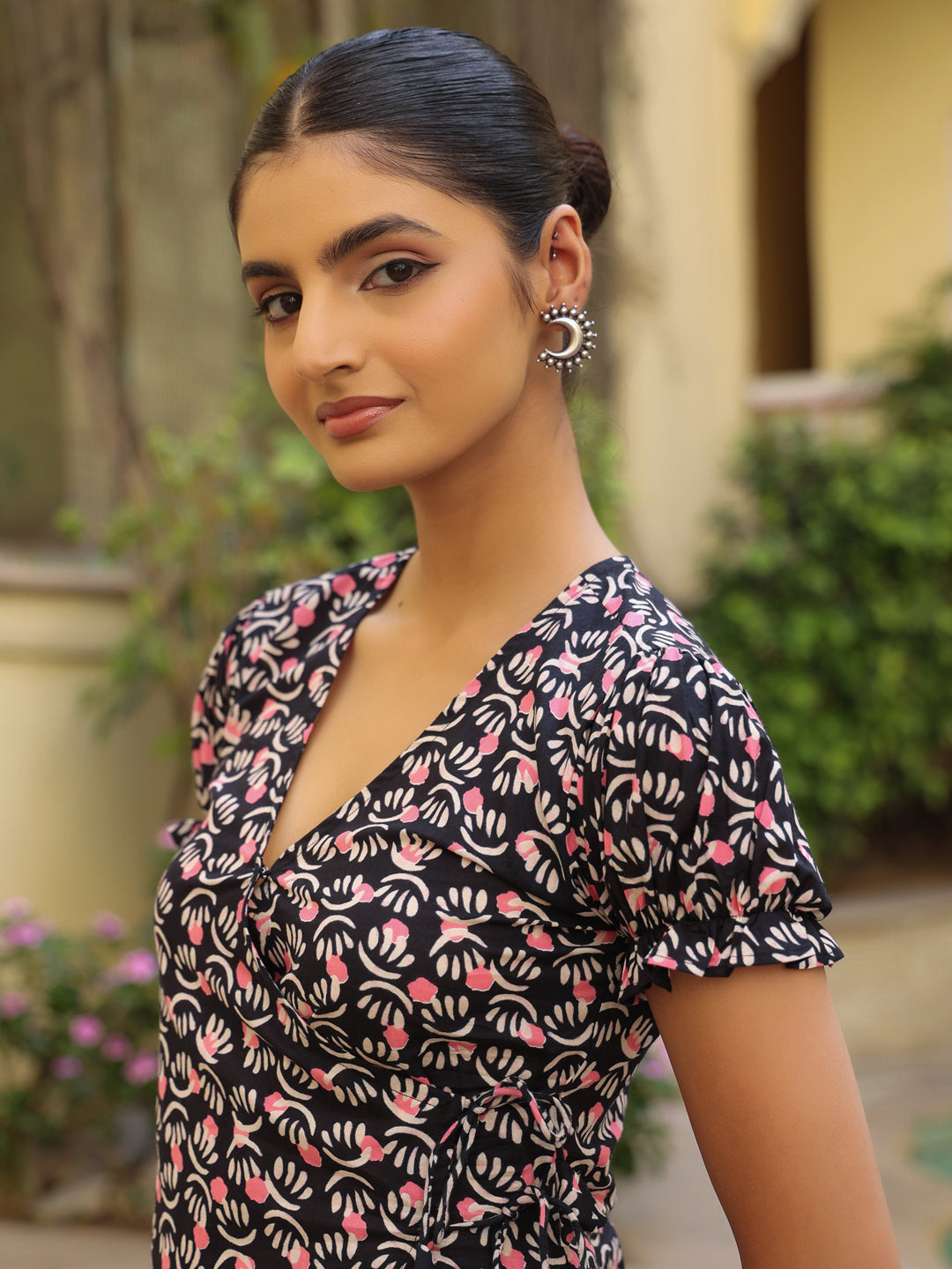 Women's Printed Cotton Angrkha Top