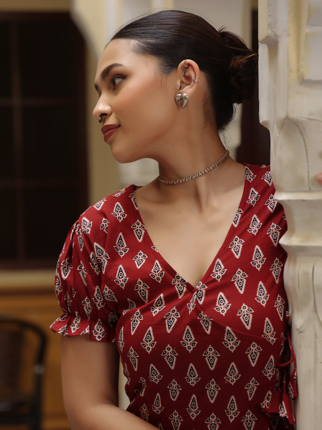 Women's Cotton Angrkha Top