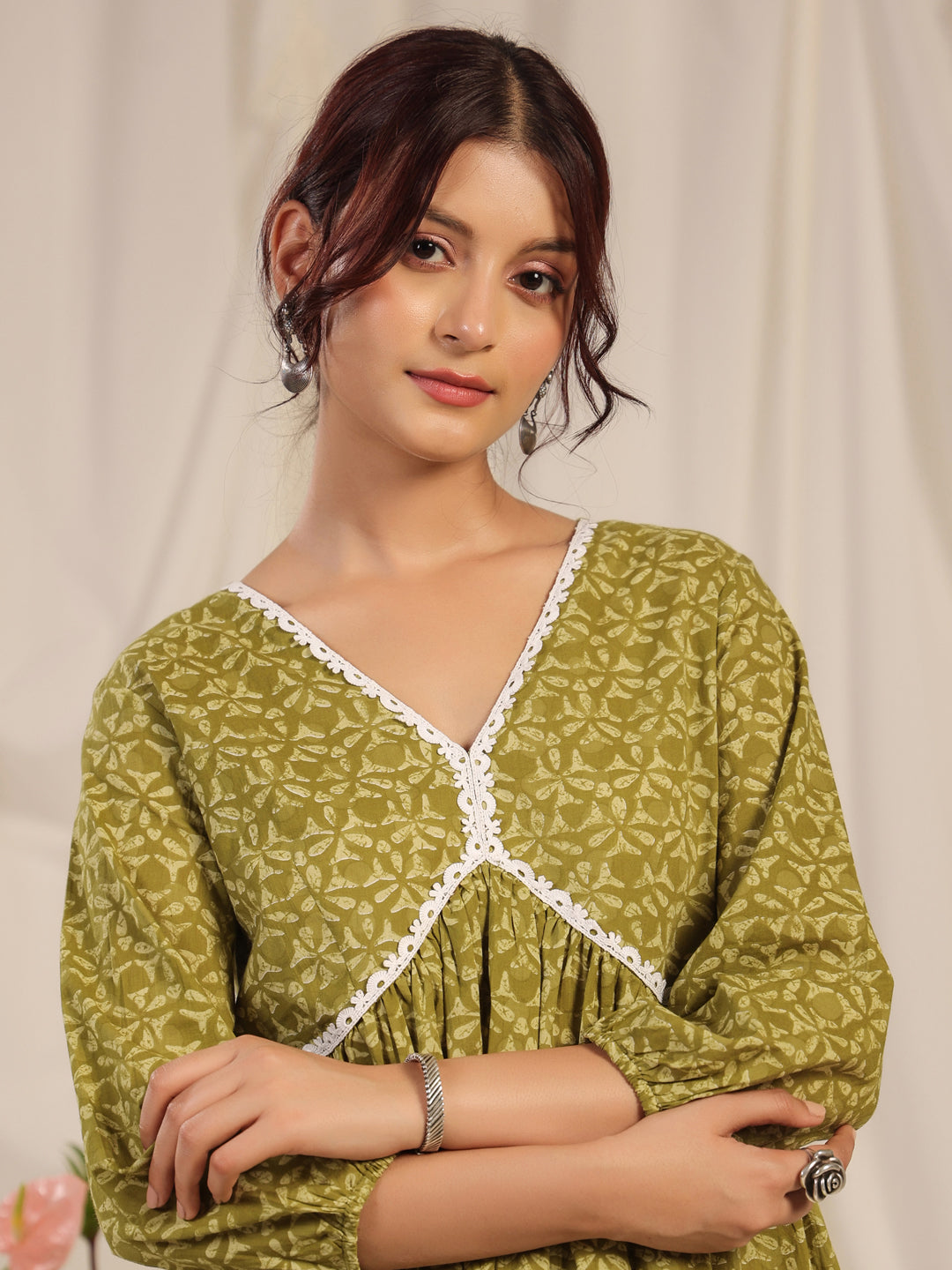 Women's Olive Short Kurti