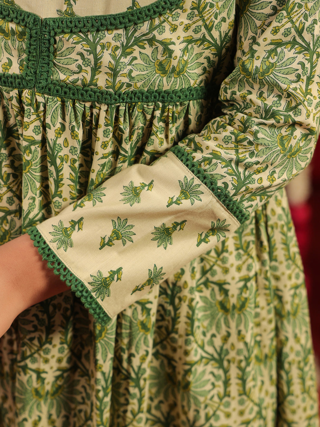 Women's Printed Cotton Anarkali Suit Set