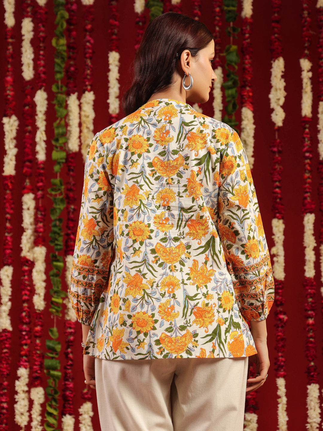 Women's Yellow Short Kurti