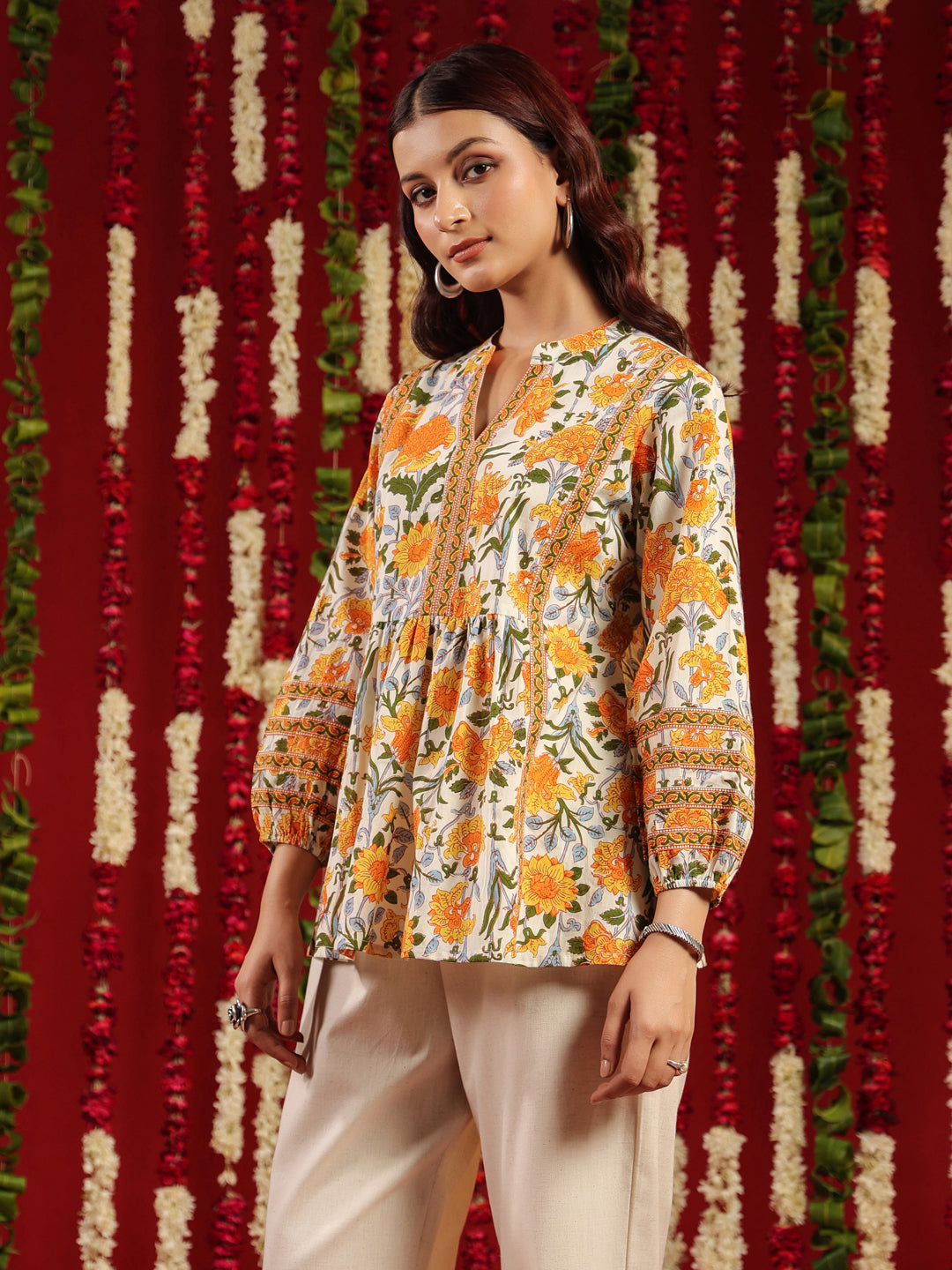 Women's Yellow Short Kurti