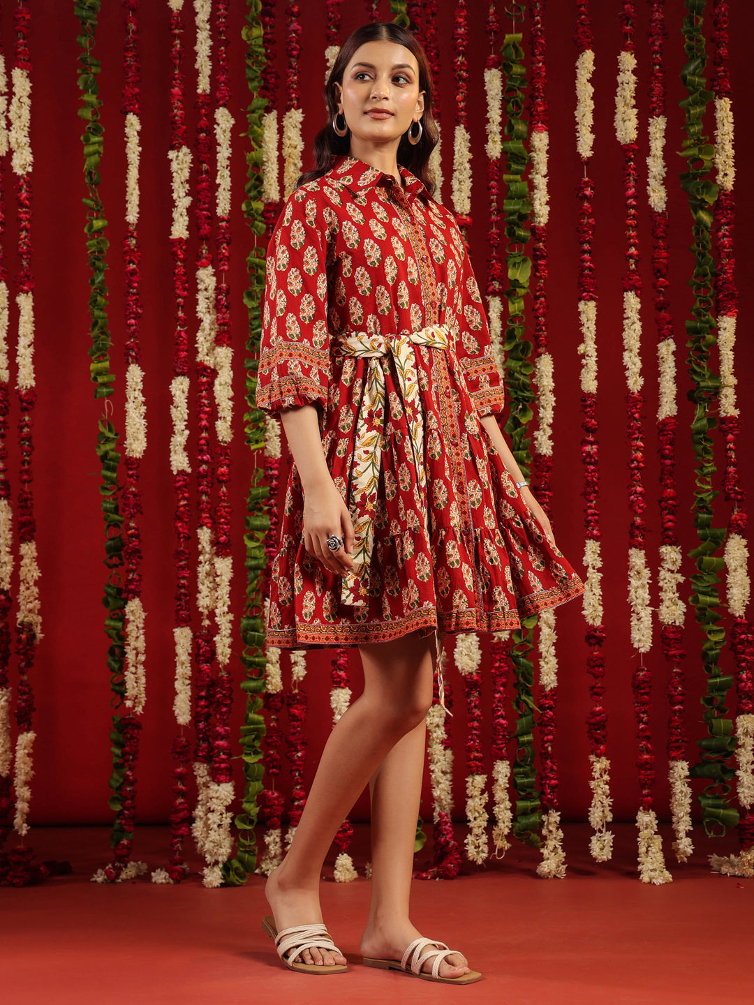 Women's Red fit and flare dress