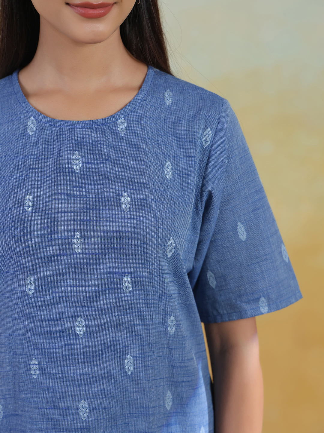 Women's Cotton Self Design Straight Kurta Set