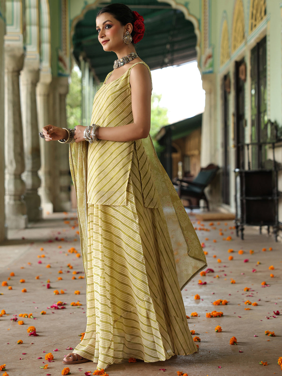 Women's Leheriya Skirt Set