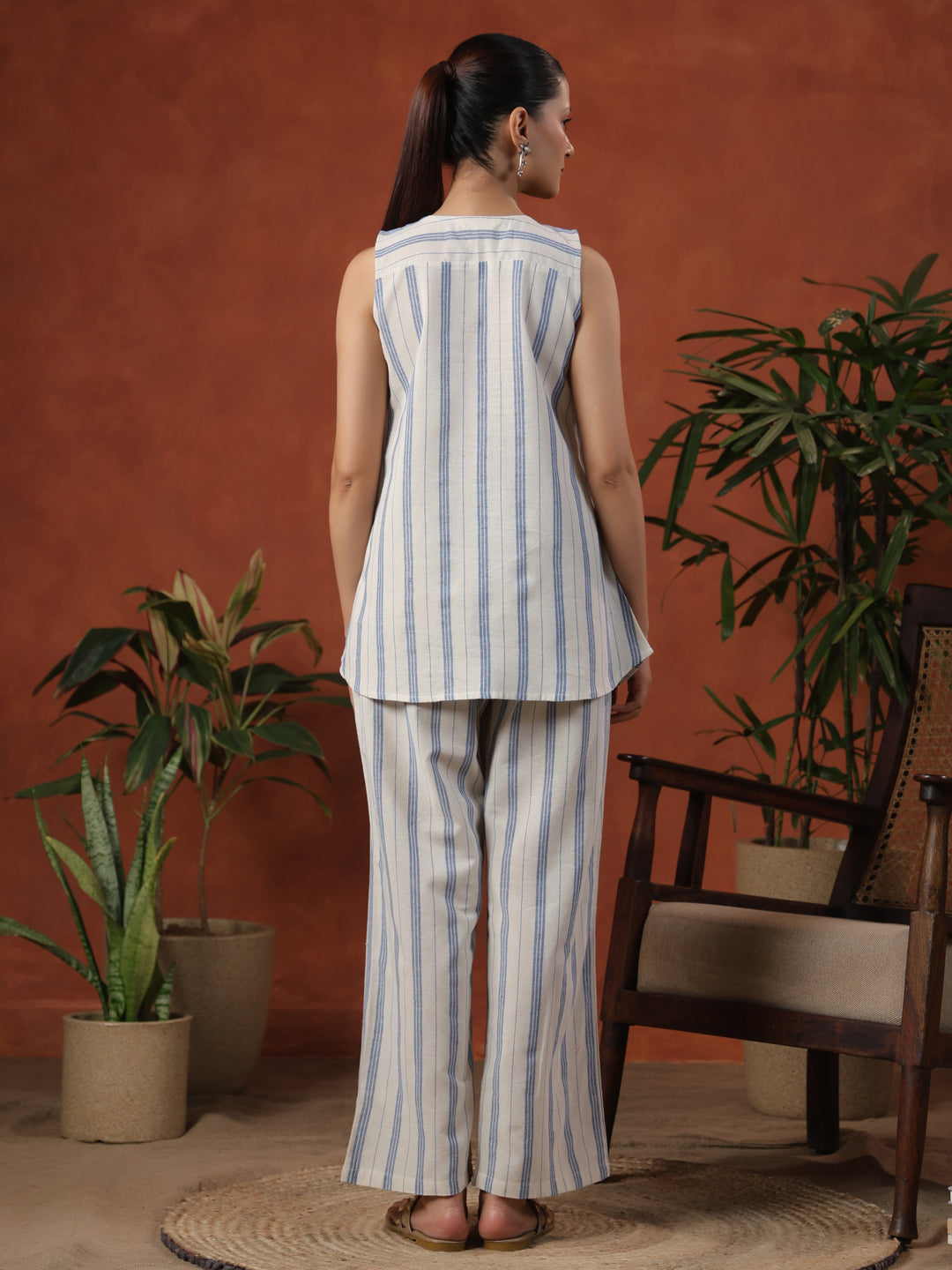 Women's Cotton Self Design Co ord Set