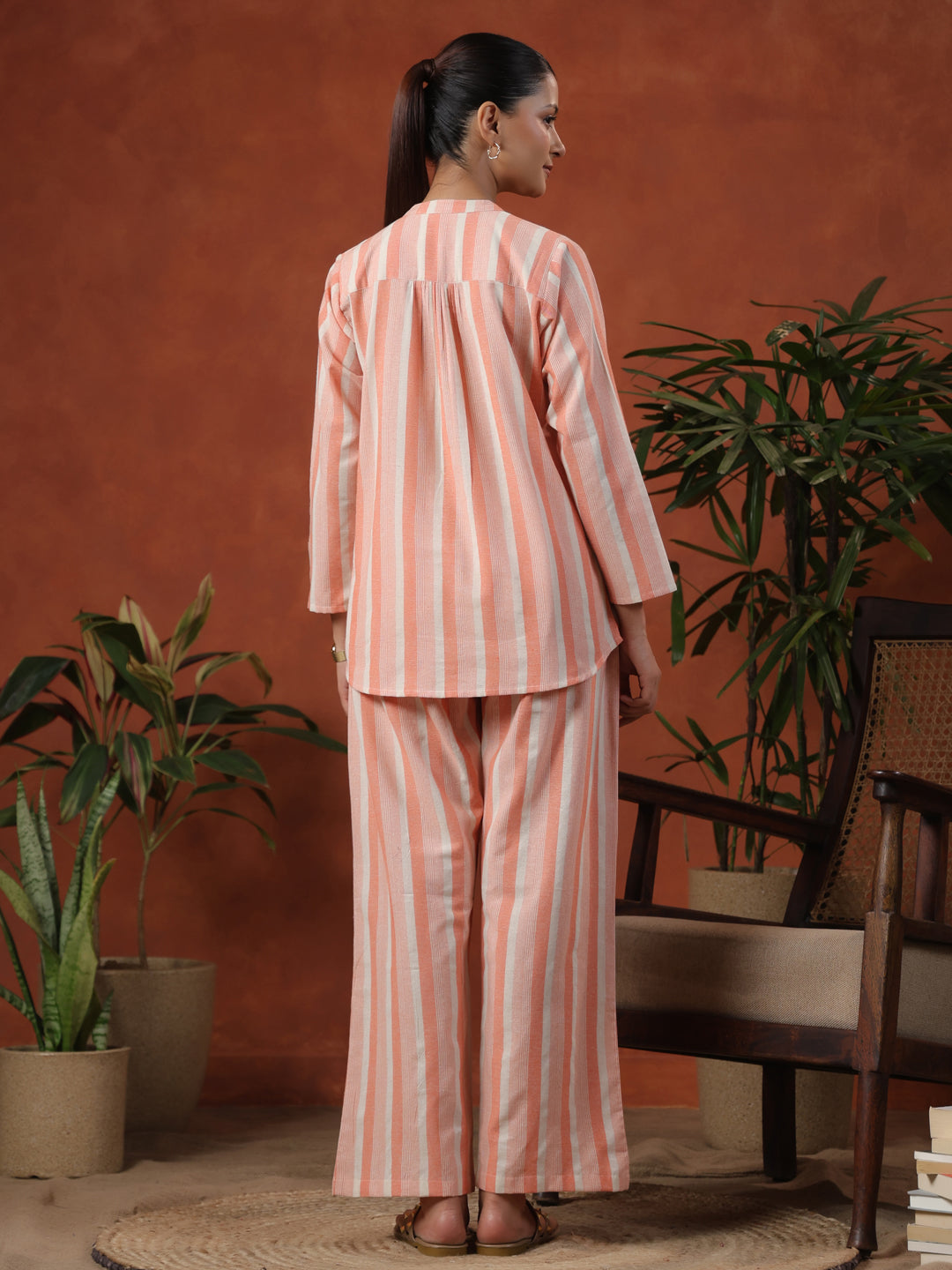 Women's Cotton Self Design Co ord Set