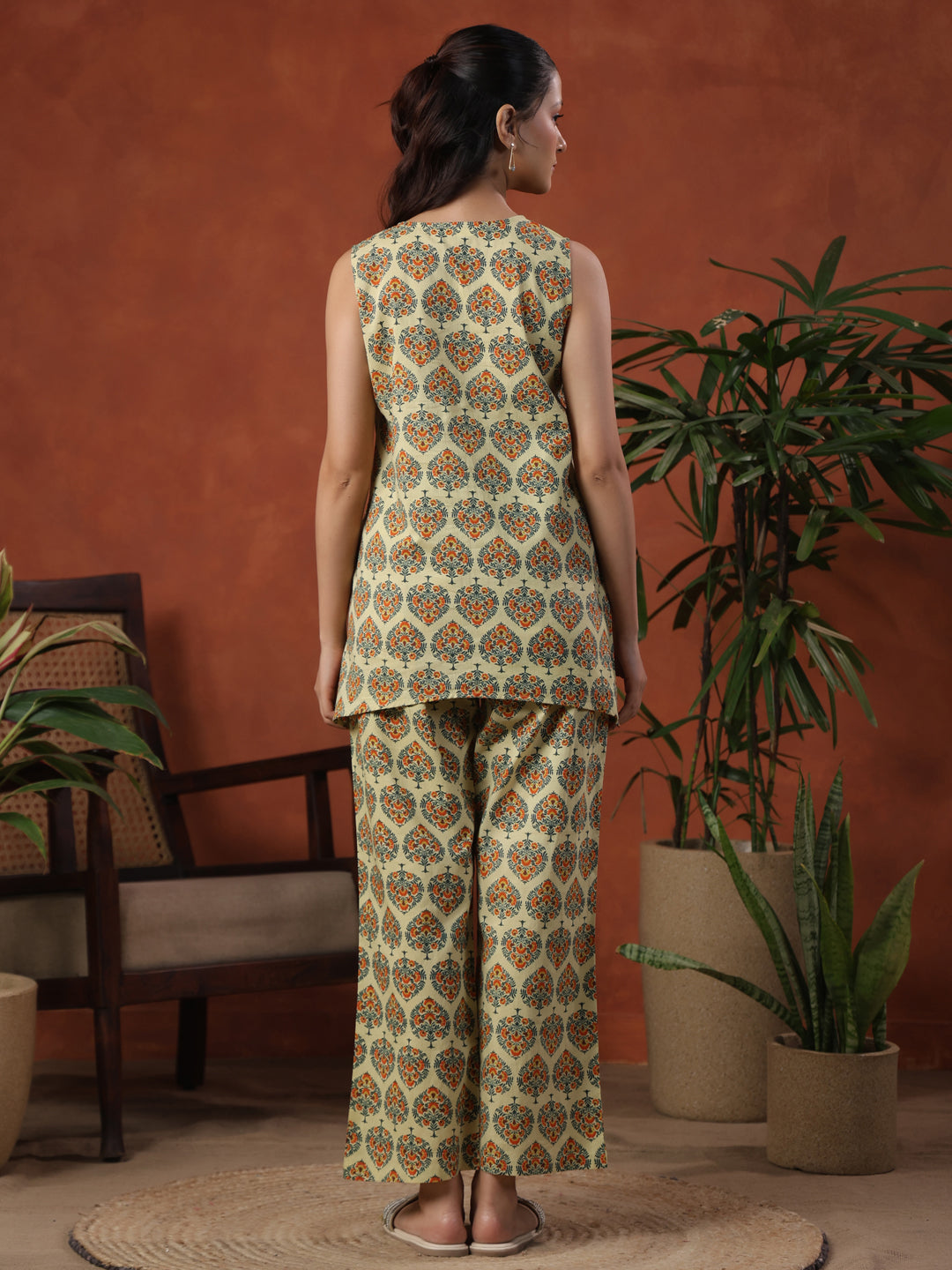 Women's Cotton Solid Co ord Set