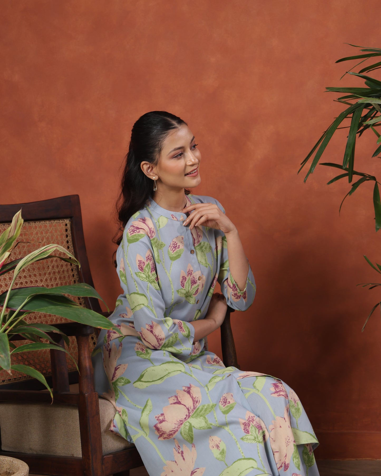 Women's Floral Straight Kurta Set