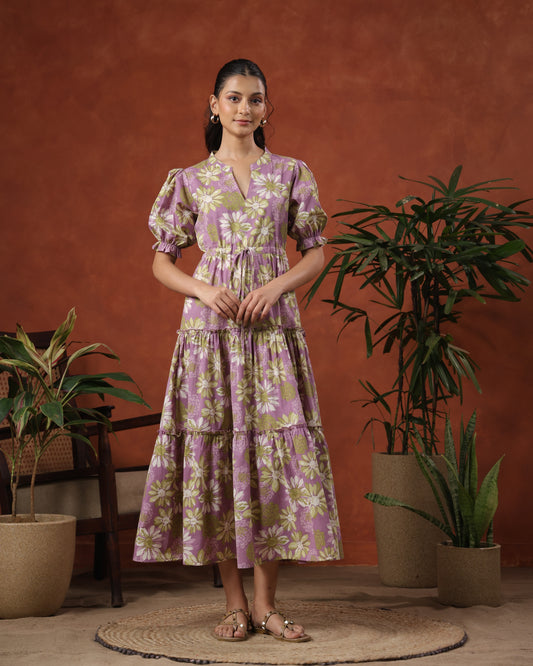 Women's Floral Printed Tier Dress