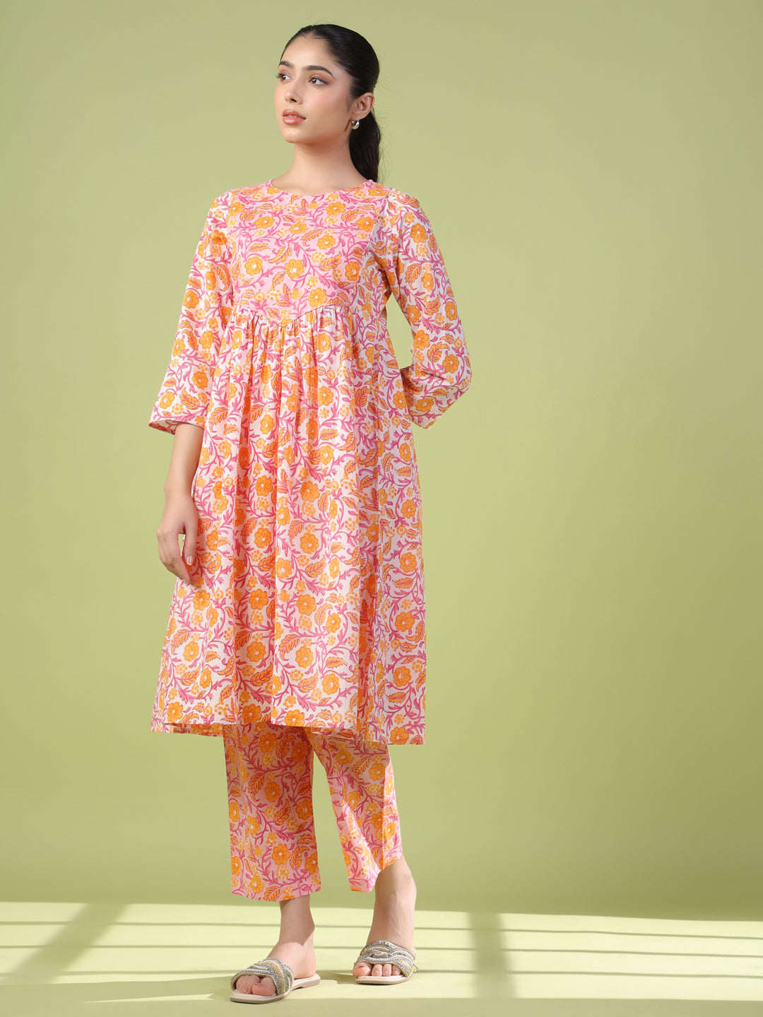 Women's Cotton Anarkali Kurta Set