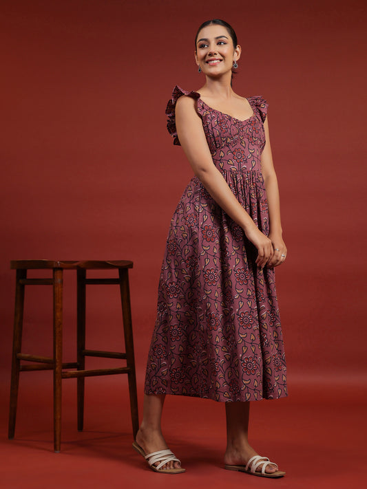 Women's Printed Fit and Flare Dress