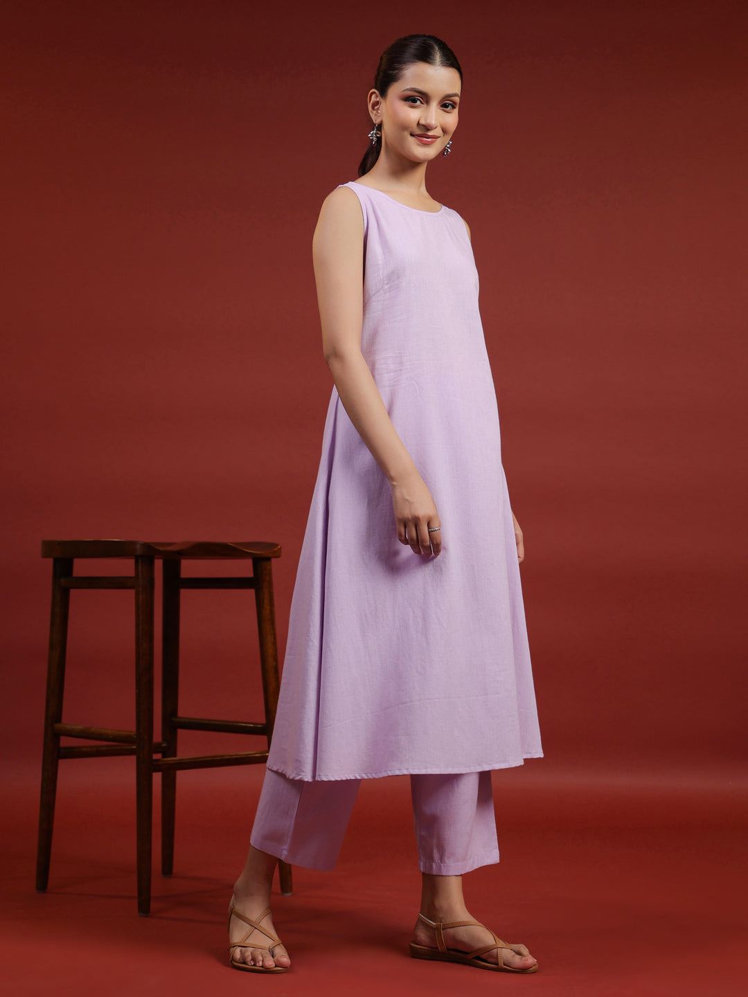Women's Cotton Sleeveless Kurta with Trousers
