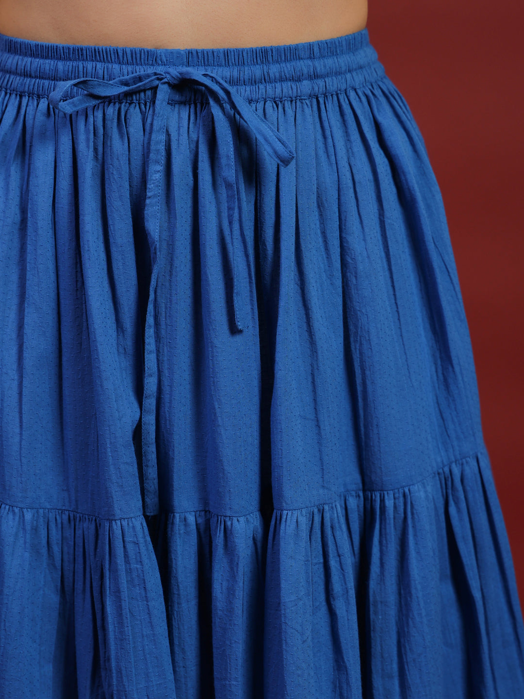 Women's Blue flared Maxi Skirt