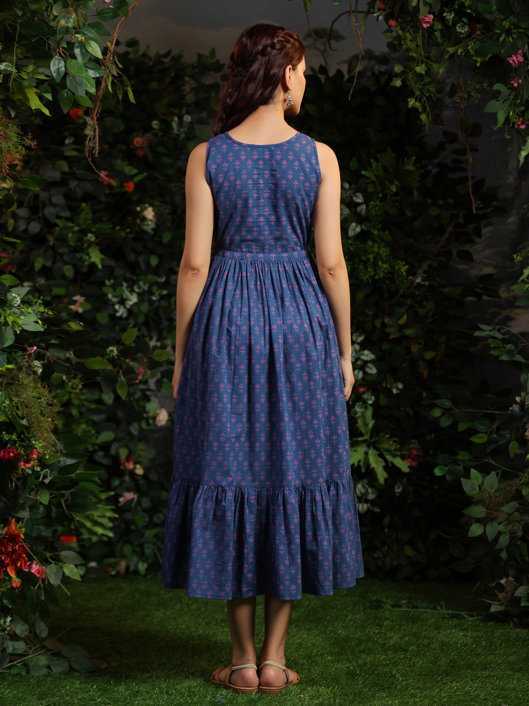 Women's Blue fit and flare dress