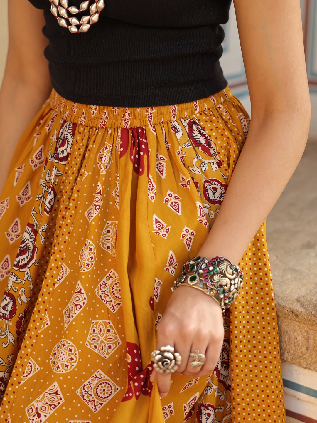 Women's Multi Printed Flared Skirt