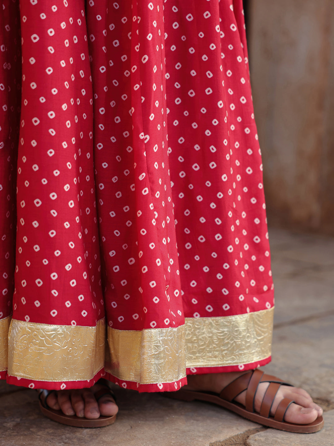 Women's Bandhani Printed Flared Skirt