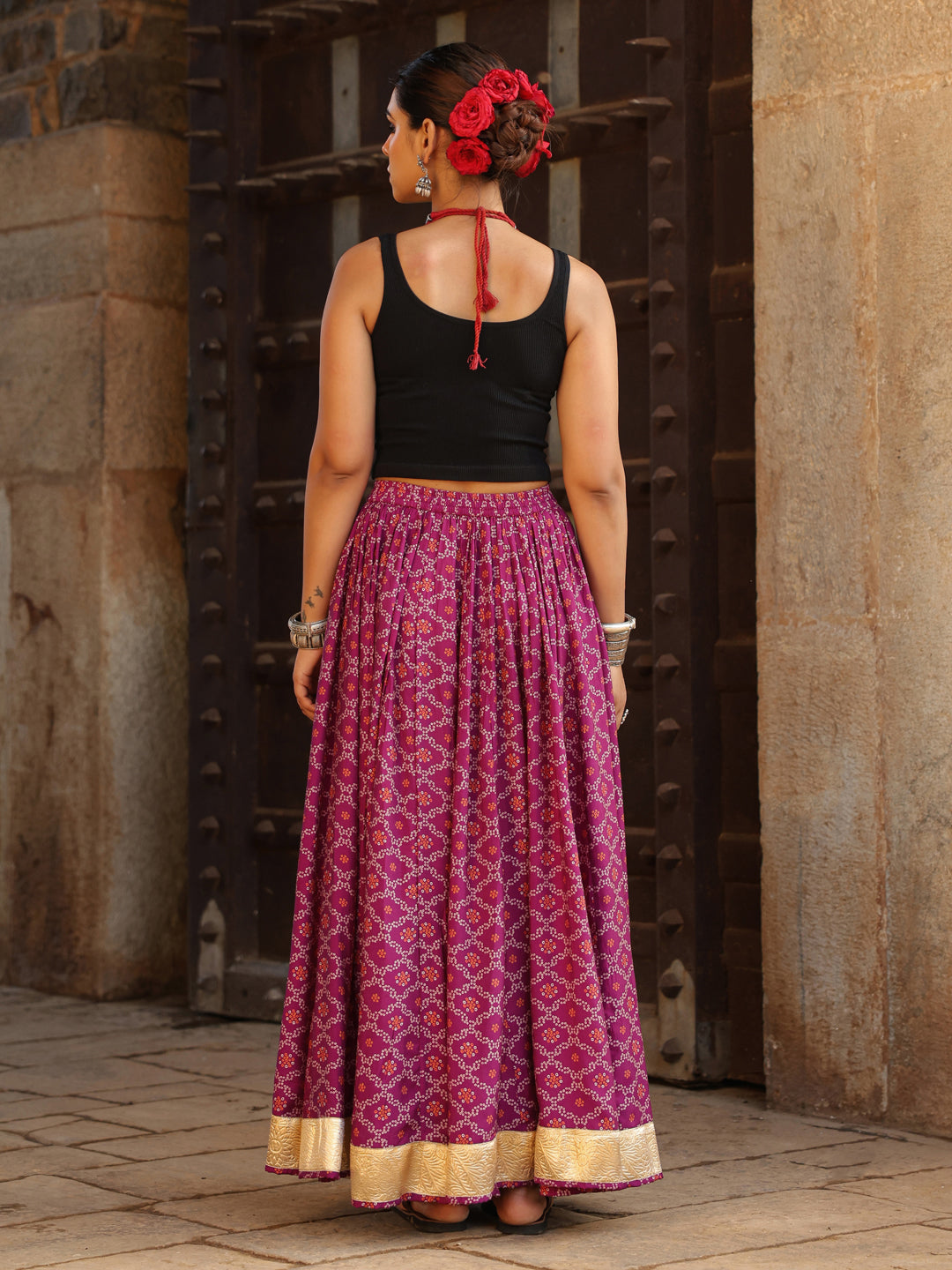 Women's Bandhani Printed Flared Skirt