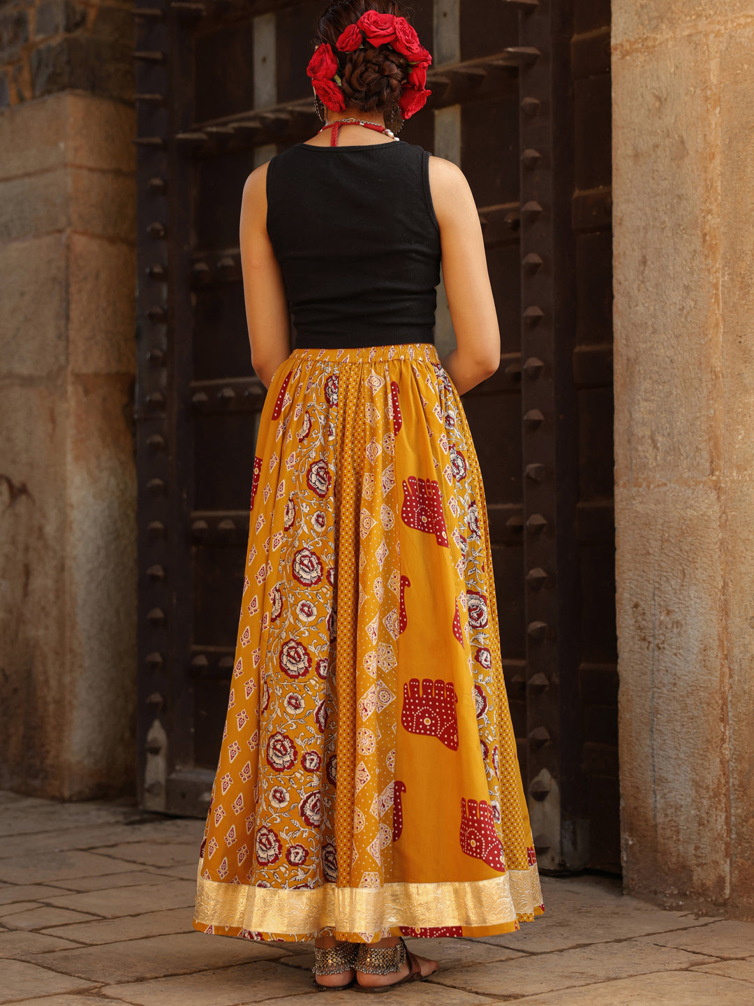 Women's Multi Printed Flared Skirt