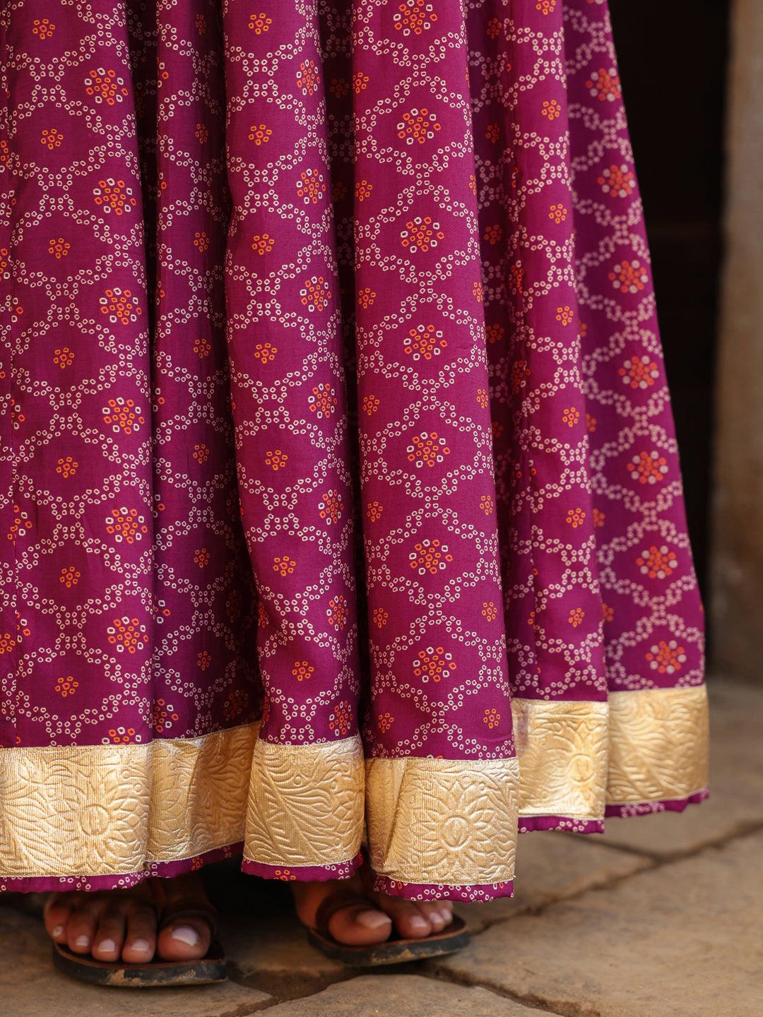 Women's Bandhani Printed Flared Skirt