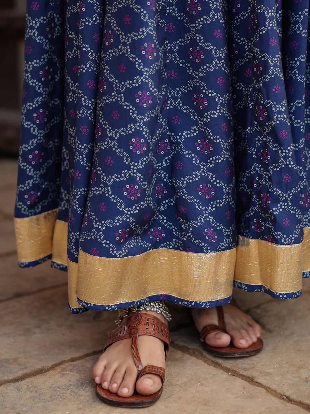 Women's Bandhani Printed Flared Skirt