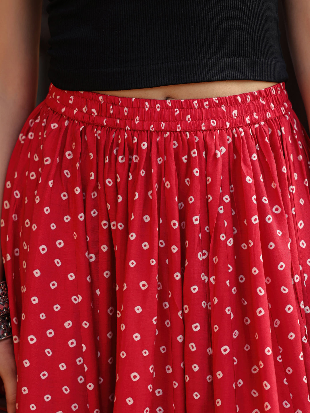Women's Bandhani Printed Flared Skirt