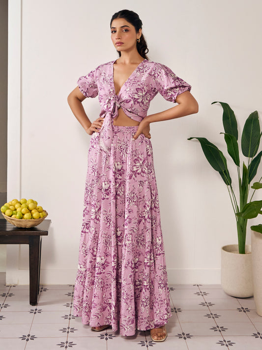 Women's Floral Skirt Co Ord Set