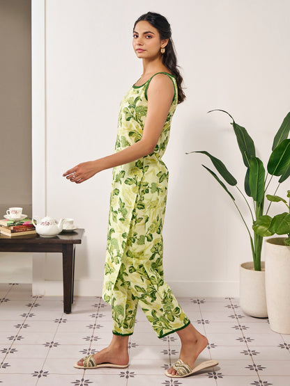 Women's Cotton Kurta Set with Kota Doriya Dupatta