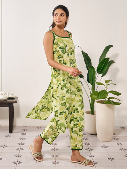 Women's Cotton Kurta Set with Kota Doriya Dupatta