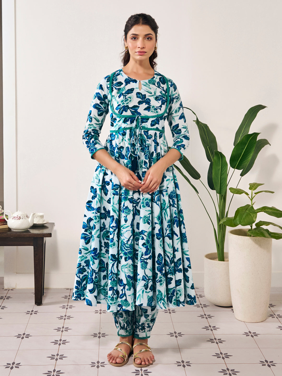 cotton anarkali dress online india Buy Grihita Cotton Anarkali Suit Set Online in India